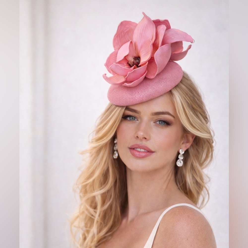 Blush Pink Magnolia Fascinator – KY Derby / Oaks Race Day Hat Tea Easter Church